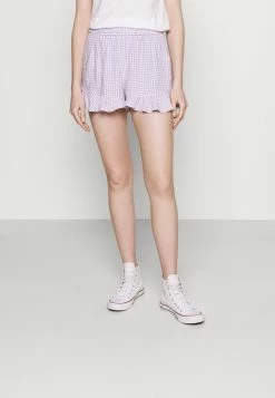 Budget 🎁 Hollister Co. CHAIN RUFFLE HEM - Shorts - Lavender Gingham ⭐