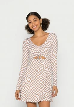 Top 10 ๐ Hollister Co. CUTOUT CINCH FRONT ๐ DRESS - Jersey ๐ DRESS - Check ๐