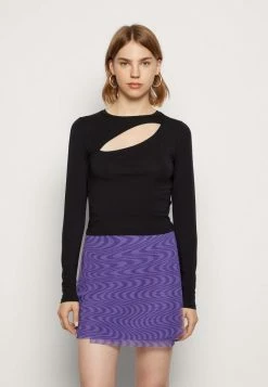 Buy 😉 Hollister Co. DIAGONAL CUTOUT - Long Sleeved Top - Black 😀