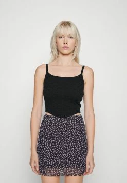 Outlet ⌛ Hollister Co. BARE CORSET CAMI - Top - Casual Black 🥰