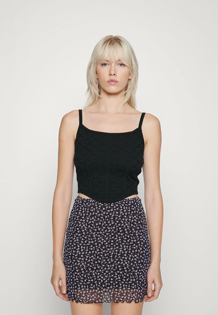 Outlet ⌛ Hollister Co. BARE CORSET CAMI - Top - Casual Black 🥰