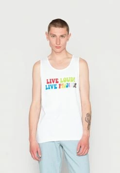 Flash Sale 👏 Hollister Co. PRIDE WHITE TANK UNISEX - Top - White 😀