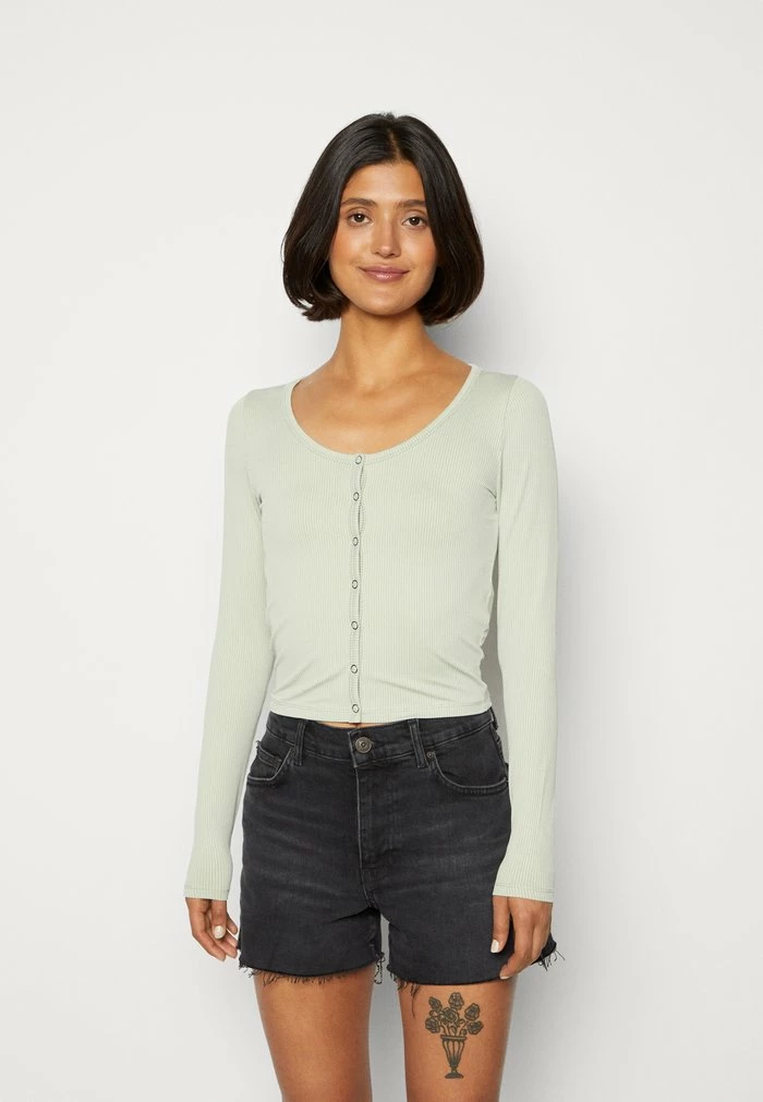 Best deal ๐ Hollister Co. SLIM SWEETHEART NECK - Cardigan - Desert Sage ๐คฉ