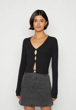 Best reviews of 🔔 Hollister Co. TEXTURED RIB KISSING PLACKET - Cardigan - Casual Black 🔔