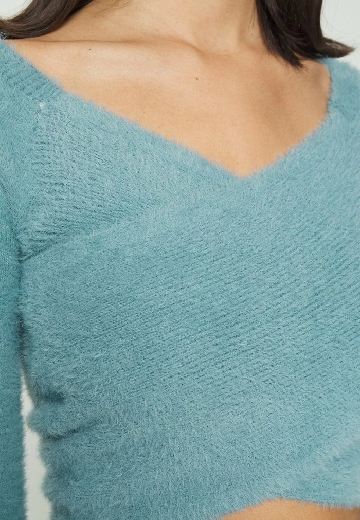 Coupon 😀 Hollister Co. COSZY WRAP SWEATER - Jumper - Smoke Blue ⭐ - Image 6