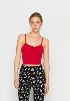 Coupon 😍 Hollister Co. BARE RUCHED BUST - Top - Jester Red 🔥