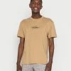 Best Sale ✨ Hollister Co. RELAXED FIT UNISEX - Print T-shirt - Tan 🔔