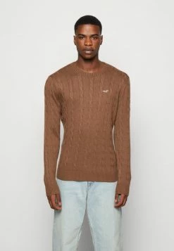 Flash Sale 🥰 Hollister Co. CABLE CREW - Jumper - Brown 😍