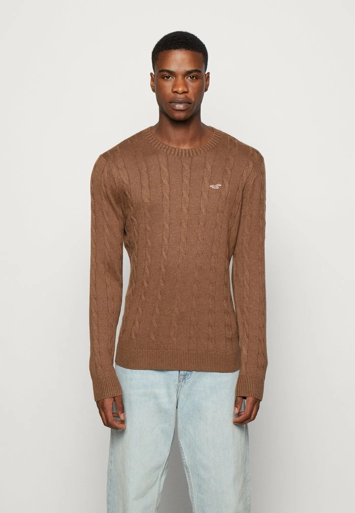 Flash Sale 🥰 Hollister Co. CABLE CREW - Jumper - Brown 😍