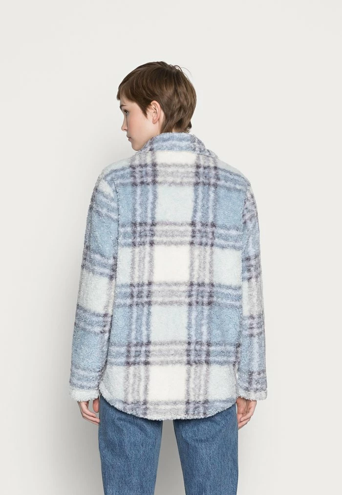 Promo ๐ Hollister Co. SHERPA MID LENGTH SHACKET - Light Jacket - Blue Plaid ๐ - Image 3