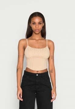 Discount 🛒 Hollister Co. BARE RUCHED BUST SEAMED WAIST - Top - Irish Cream 🔥