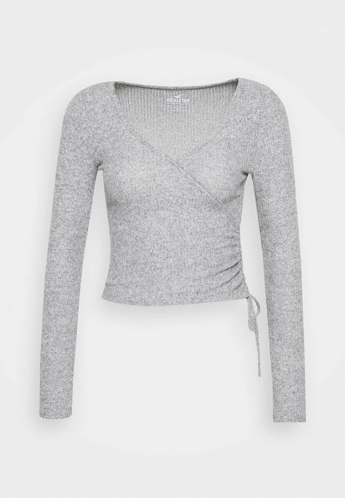 Cheapest ๐ Hollister Co. COZY CORE WRAP SIDE CINCH - Long Sleeved Top - Vendor Grey ๐งจ - Image 5