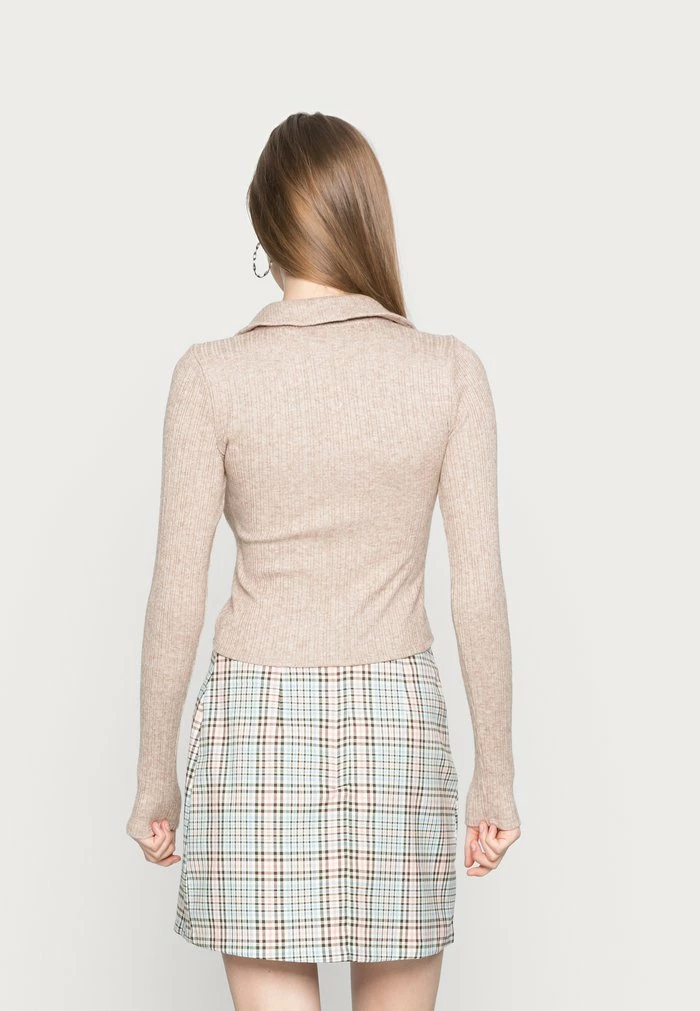 Best Pirce ๐งจ Hollister Co. EASY COZY OPEN COLLAR - Long Sleeved Top - Brown โค๏ธ - Image 3