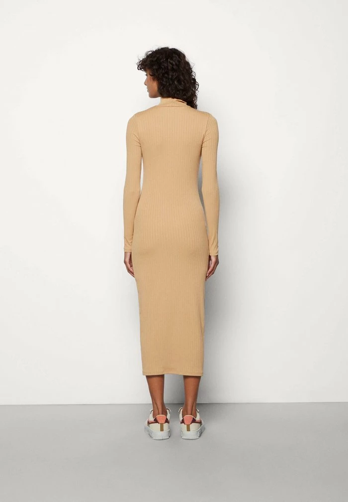 Buy ๐ Hollister Co. MOCK CUTOUT MIDI ๐ DRESS - Jumper ๐ DRESS - Tan โญ - Image 3