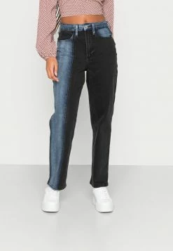 Best deal 🌟 Hollister Co. CURVY TWO TONE VINT - Straight Leg 👖 Jeans - Black/blue 🤩