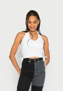 Coupon โ๏ธ Hollister Co. DOUBLE SIDE CINCH HALTER - Top - Bright White ๐คฉ