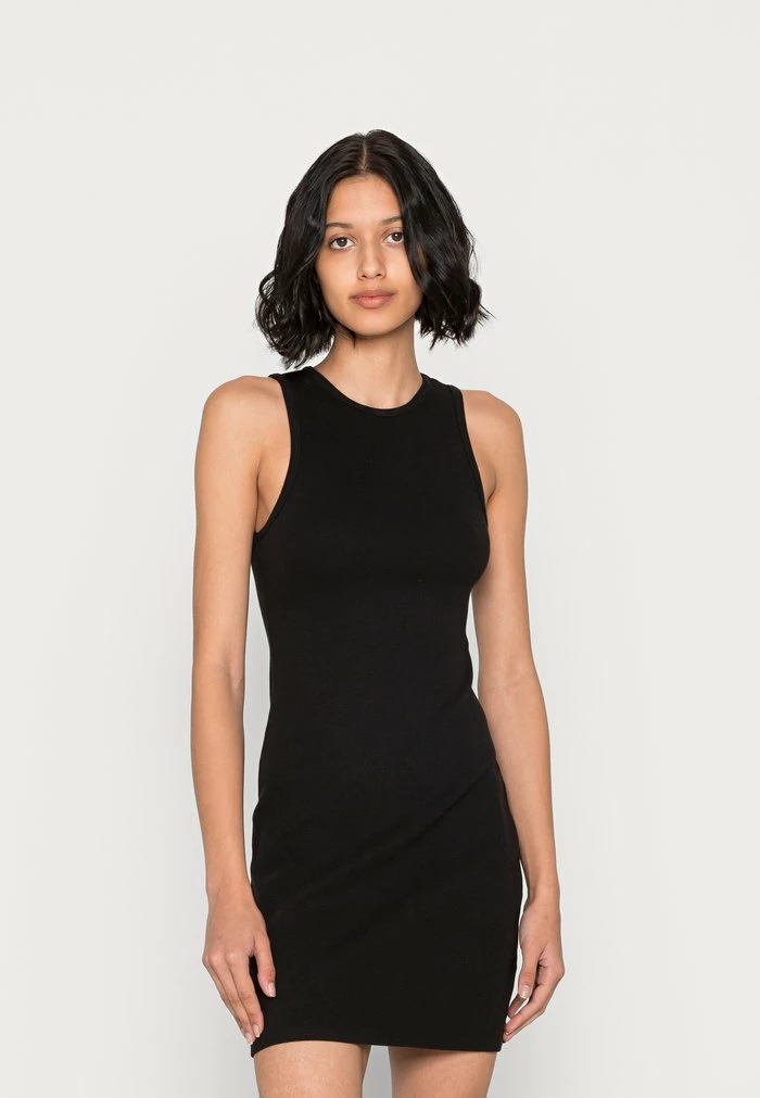 Buy โ๏ธ Hollister Co. HIGH NECK EXPOSED SEAM SHORT ๐ DRESS - Jumper ๐ DRESS - Black Solid ๐