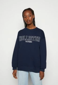 Outlet ๐ Hollister Co. OVERSIZED CREW LOGO - Sweatshirt - Navy ๐