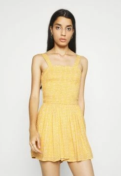 Promo 🔥 Hollister Co. WEBEX BARE SMOCKED TIEBACK ROMPER - Jumpsuit - Yellow 🔥