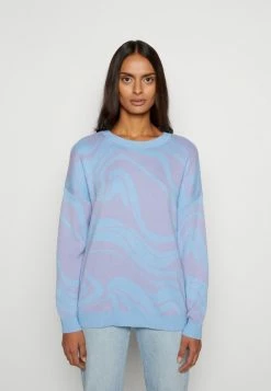 Best deal 🎉 Hollister Co. OVERSIZED SWEATER PATTERN - Jumper - Blue 👍