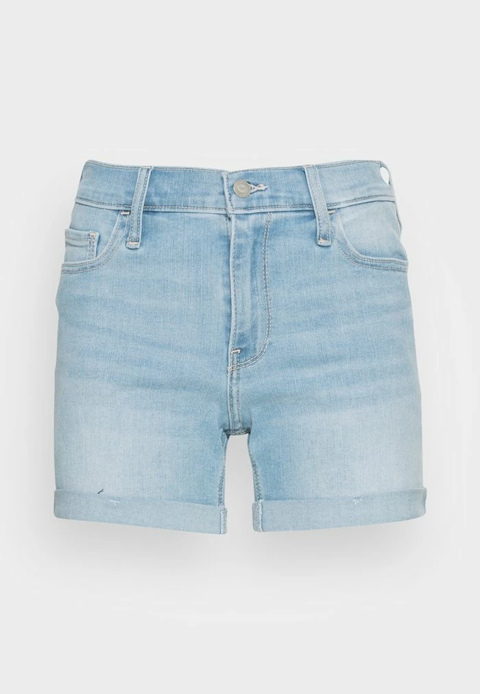 Best deal ๐ Hollister Co. MEDIUM DOUBLE ROLL - Denim Shorts - Light Clean ๐ - Image 4