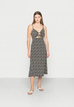 Cheapest 🎉 Hollister Co. BARE CUTOUT MIDI 👗 DRESS - Jersey 👗 DRESS - Black/white 🛒
