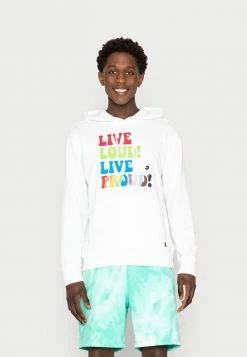 Coupon 💯 Hollister Co. PRIDE UNISEX - Hoodie - White ⭐
