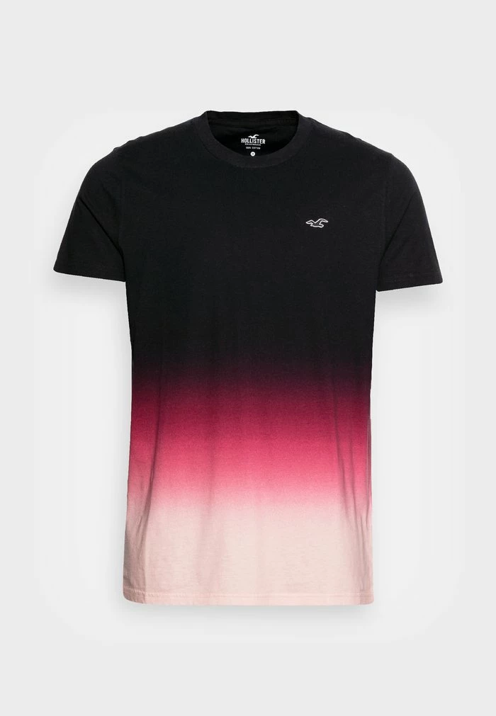 Hot Sale ๐ Hollister Co. CURVED - Print T-shirt - Black/pink Ombre โจ - Image 4