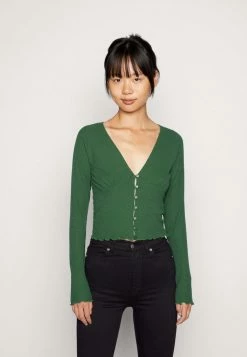 Brand new โค๏ธ Hollister Co. FASHION VEE BUTTON THRU - Long Sleeved Top - Trekking Green ๐งจ