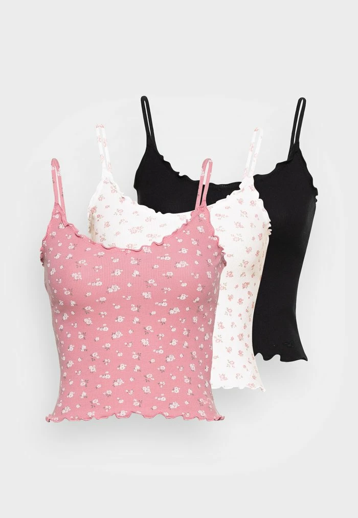 Cheap 👏 Hollister Co. LETTUCE CAMI 3 PACK - Top - White Ground/pink Ground/black 💯 - Image 6