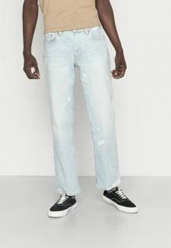 Best Pirce 😍 Hollister Co. BOTTOM BLEACH - Straight Leg 👖 Jeans - Light Bleach 🥰