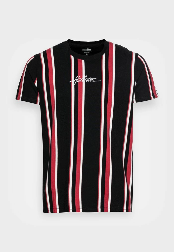 Best Sale 🛒 Hollister Co. STORE STRIPES CREW - Print T-shirt - Black/red ⭐ - Image 4