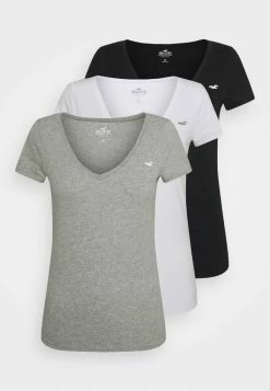 Flash Sale 🌟 Hollister Co. ICON MULTI 3 PACK - Basic T-shirt - White/black/light Grey 🎁