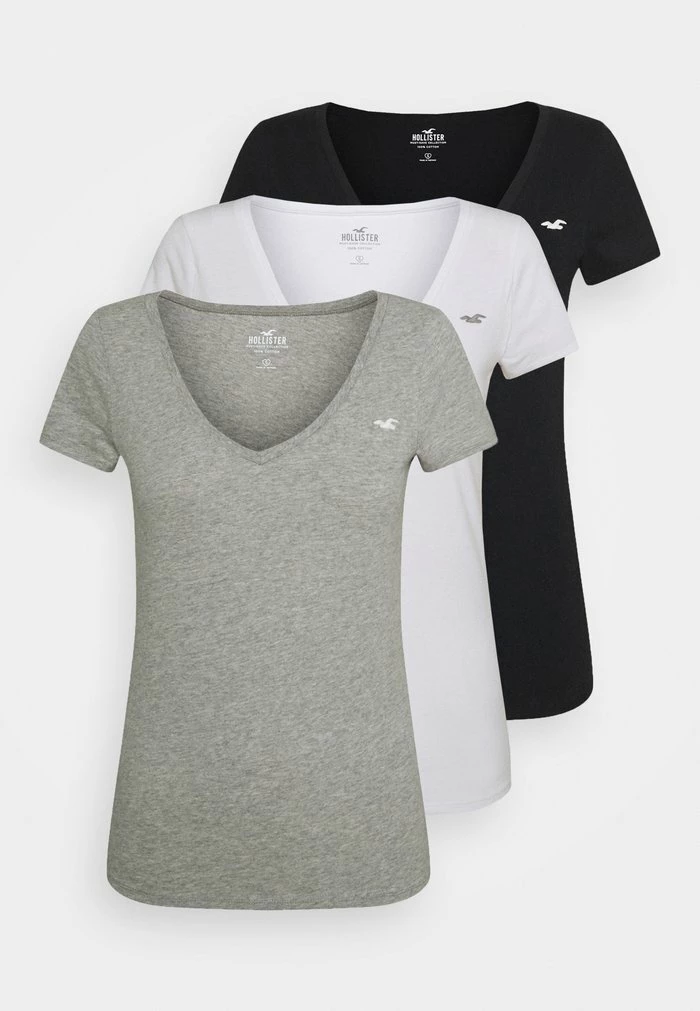 Flash Sale ๐ Hollister Co. ICON MULTI 3 PACK - Basic T-shirt - White/black/light Grey ๐