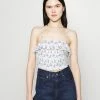 Best deal ✔️ Hollister Co. BARE RUFFLE SMOCKED - Top - White 🛒