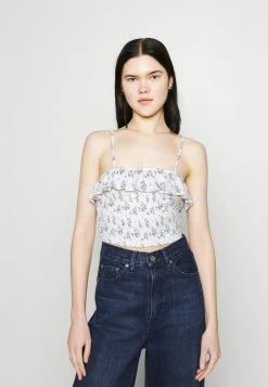 Best deal ✔️ Hollister Co. BARE RUFFLE SMOCKED - Top - White 🛒