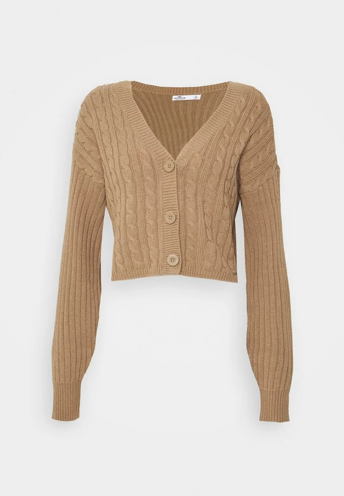 Cheapest 😍 Hollister Co. EASY CROP CARDI - Cardigan - Light Brown 😀 - Image 5