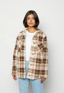 Brand new ❤️ Hollister Co. SHACKET STATEMENT - Light Jacket - Brown Plaid 🎁