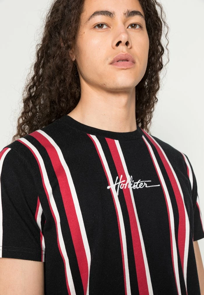 Best Sale 🛒 Hollister Co. STORE STRIPES CREW - Print T-shirt - Black/red ⭐ - Image 5