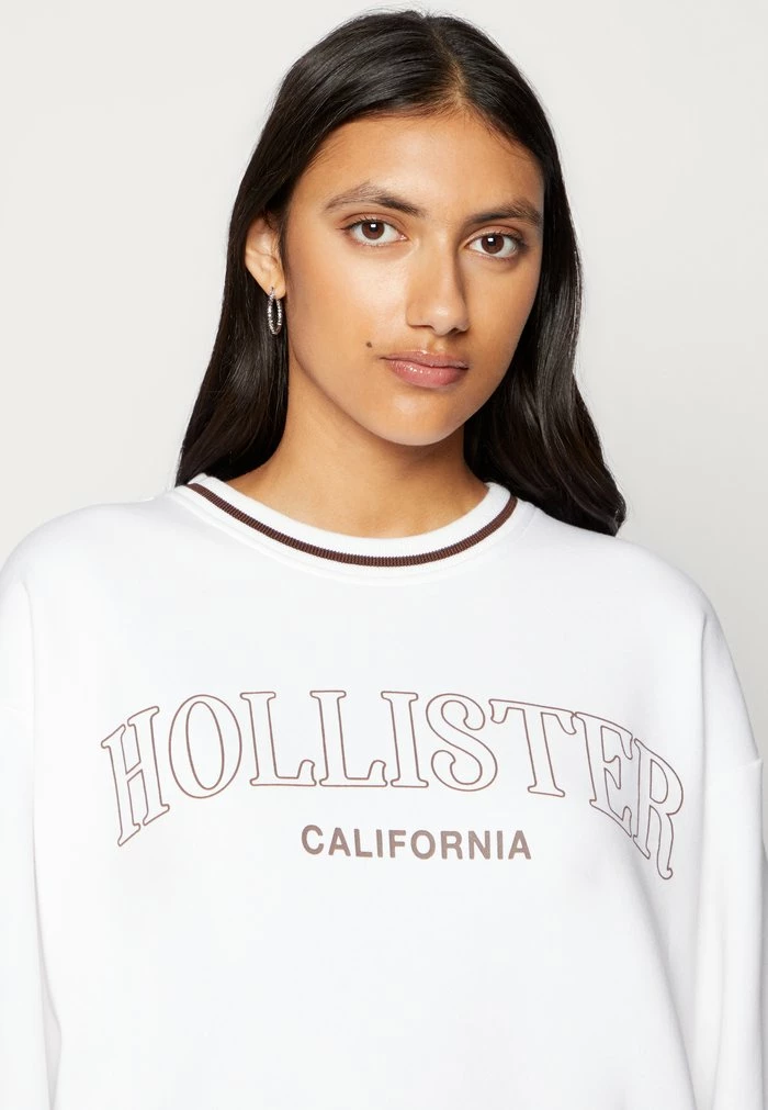 Deals 💯 Hollister Co. OVERSIZED CREW - Sweatshirt - White ❤️ - Image 6