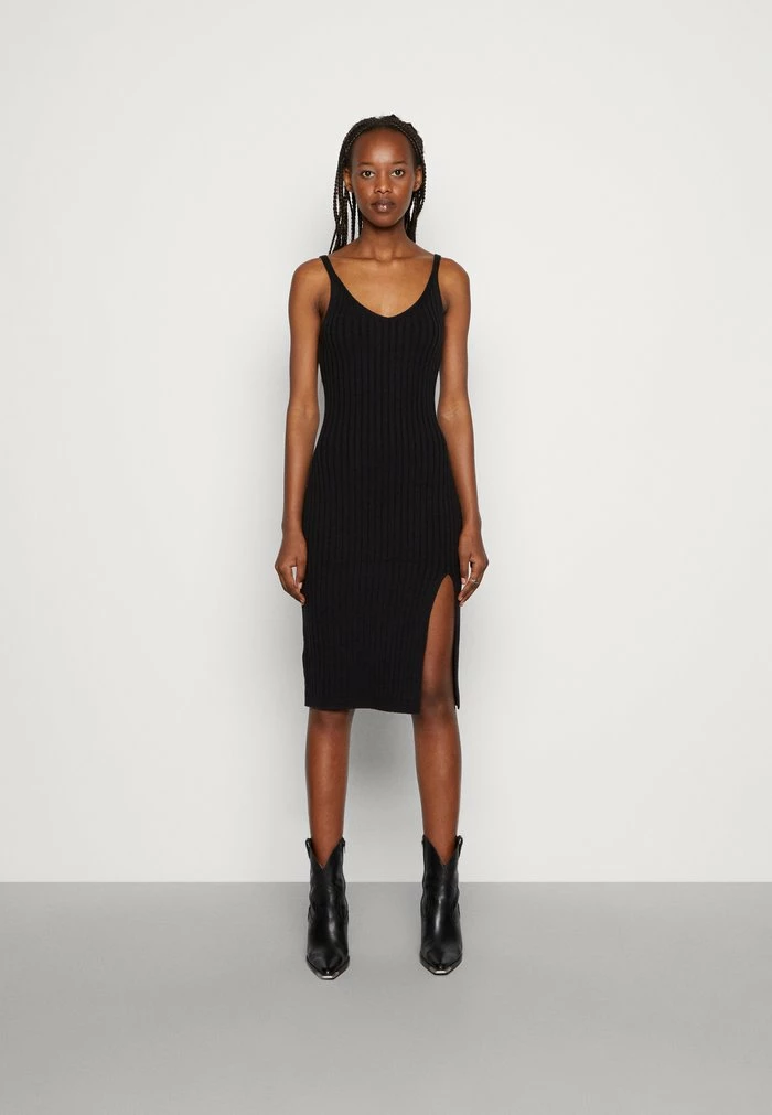 Top 10 😉 Hollister Co. BIB BARE SWEATER MIDI 👗 DRESS - Shift 👗 DRESS - Black ⌛