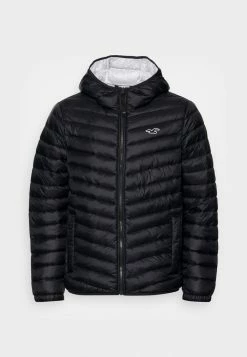 Best deal ๐ Hollister Co. ICON NARROW CHANNEL HOOD CHAIN - Light Jacket - Black โญ