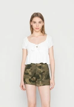 Outlet ๐ Hollister Co. TIE FRONT BABYDOLL - Blouse - White ๐