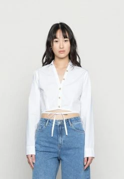 Best deal ❤️ Hollister Co. WRAP AROUND 👕 SHIRTING - Button-down Blouse - White ⌛