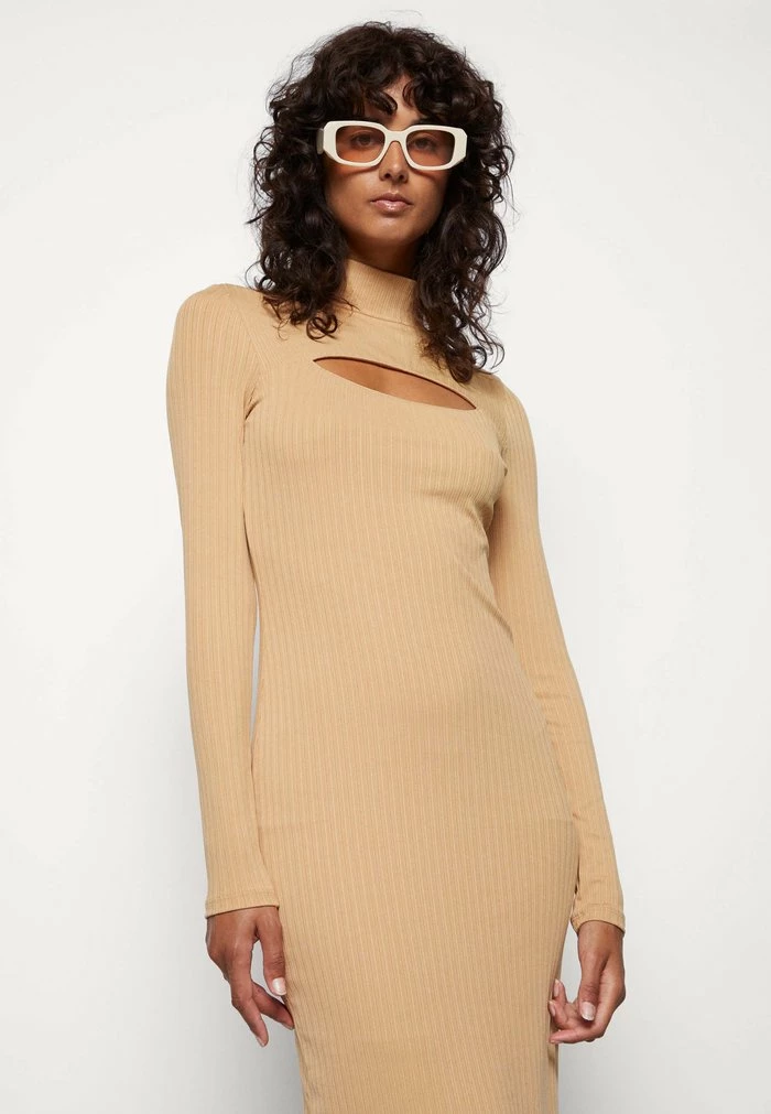Buy ๐ Hollister Co. MOCK CUTOUT MIDI ๐ DRESS - Jumper ๐ DRESS - Tan โญ - Image 4