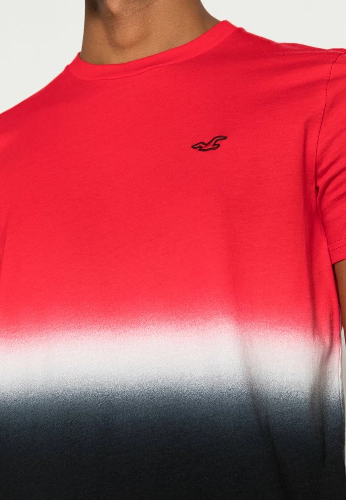 Outlet ❤️ Hollister Co. CREW OMBRE - Print T-shirt - Red/white/black Ombre 💯 - Image 5