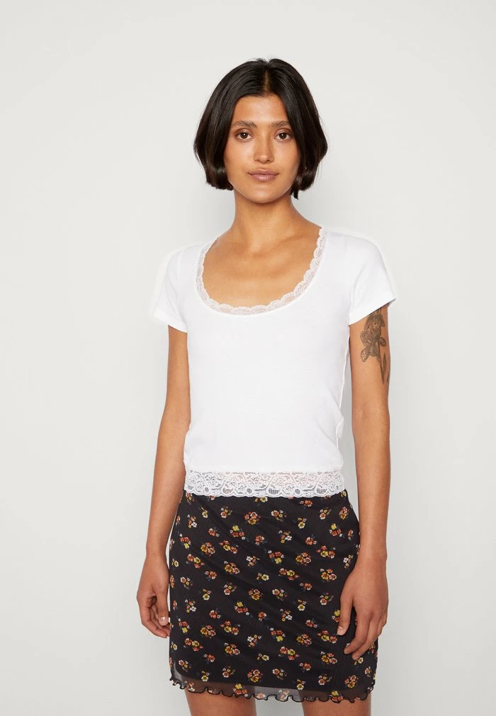 Discount 😀 Hollister Co. BABY TEE 2-PACK - Print T-shirt - Bright White 😀