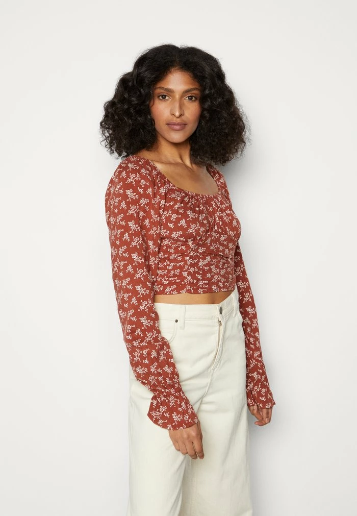 Best Sale 🥰 Hollister Co. SLEEVE INTEREST - Long Sleeved Top - Burg 🤩