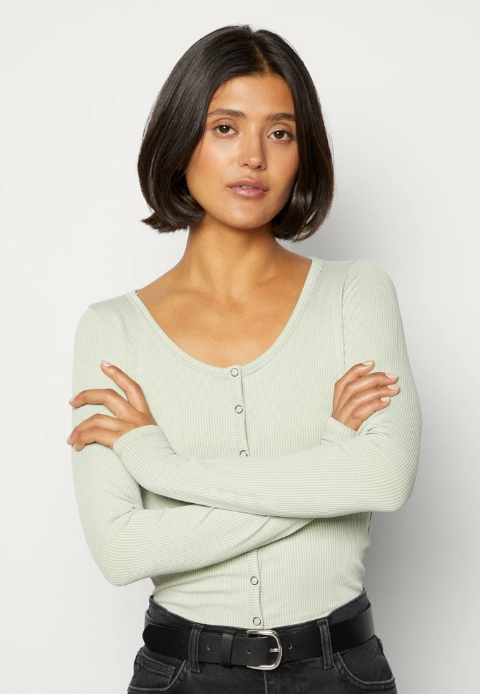 Best deal ๐ Hollister Co. SLIM SWEETHEART NECK - Cardigan - Desert Sage ๐คฉ - Image 4