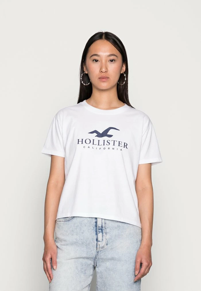Best Sale 🎉 Hollister Co. TIMELESS LOGO - Print T-shirt - White ✨